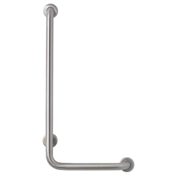 MUSTEE CareGiver 36 in. x 16 in. x 1-1/2 in. Concealed Screw Grab Bar with 90 Degree Angle Left Hand in Stainless Steel