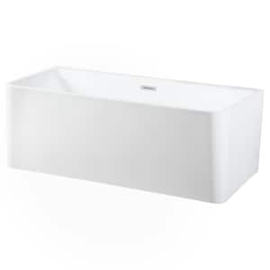 Antoinette 67 in. Acrylic Flatbottom Freestanding Bathtub in White