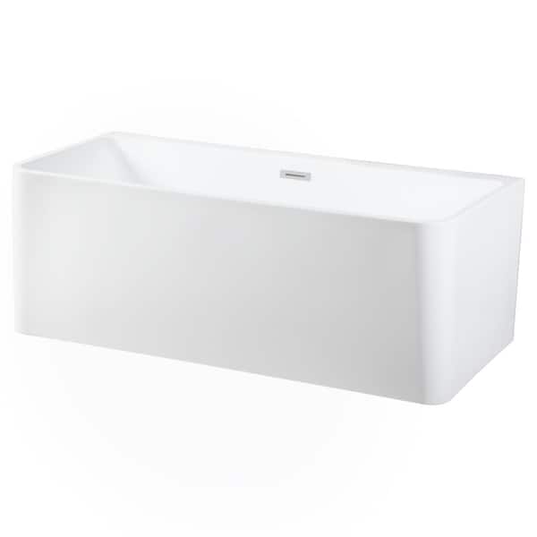 Aqua Eden Antoinette 67 in. Acrylic Flatbottom Freestanding Bathtub in White