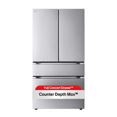 26 cu. ft. SMART Counter Depth MAX French Door Refrigerator with Internal Water Dispenser in PrintProof Stainless Steel