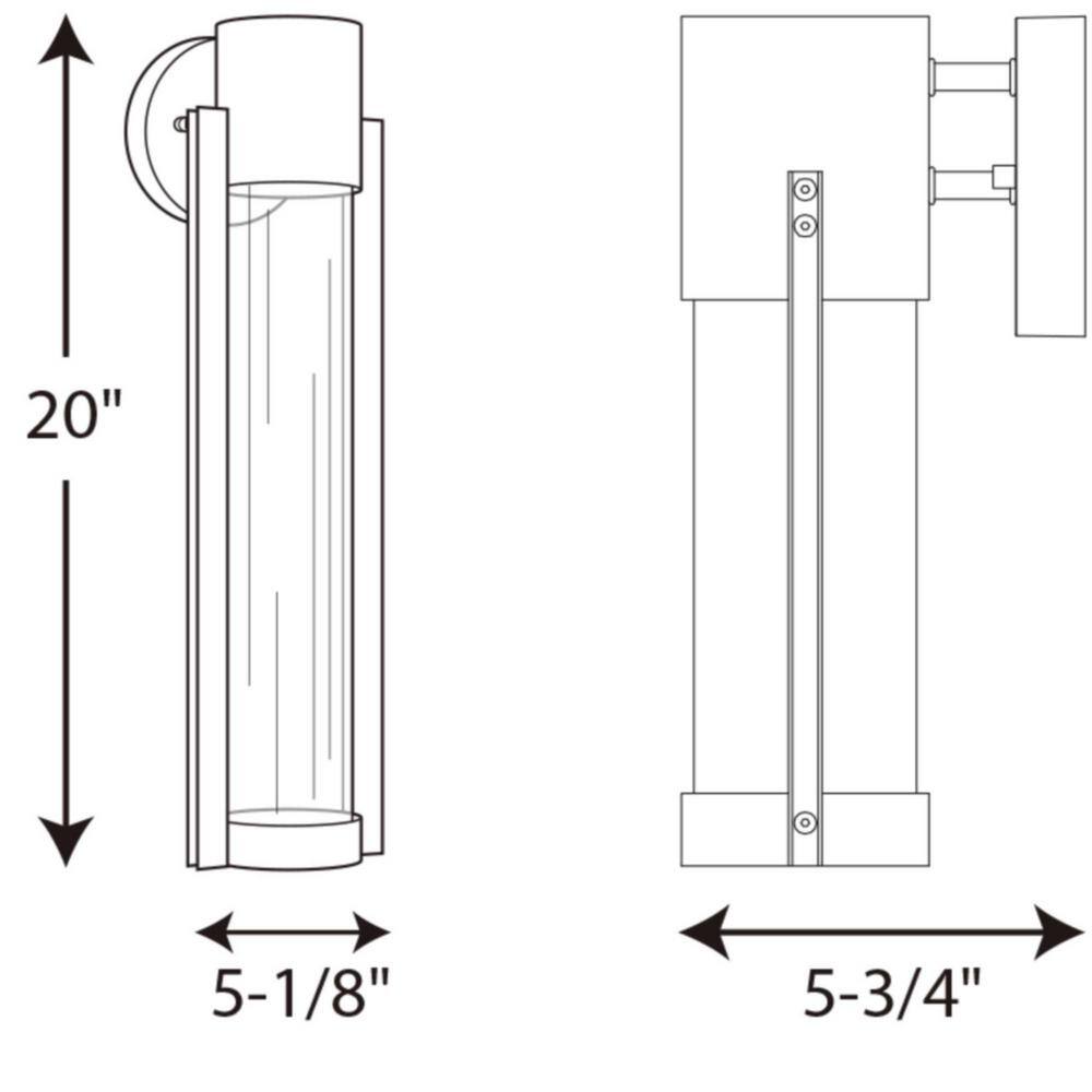 Gray Bronze 20" Outdoor LED Sconce with Clear Glass