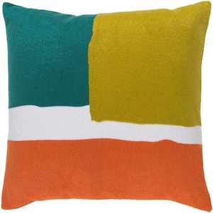 Vibhsa Multi Colored 20 in. x 20 in. Fluffy Decorative Throw Pillow for  Couch Handloom Woven DFI-031203 - The Home Depot