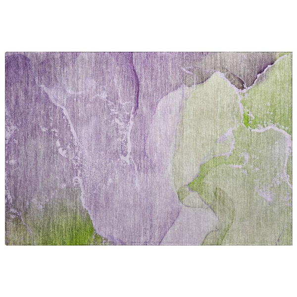 Dream Shag Premium Machine Washable Abstract ADS517 Purple 3 ft. x 4 ft. Area Rug