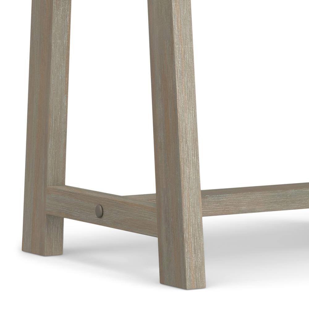 Sawhorse Solid Pine 24" Distressed Grey Modern Industrial Nightstand