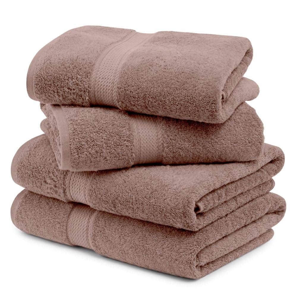 Superior Madeline 4-Piece Muted Mauve Solid Egyptian Cotton Bath