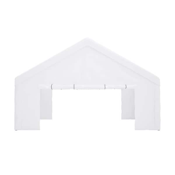 20 ft. x 20 ft. Outdoor Patio White Heavy Duty Canopy Gazebo Tent with Storage Bags and Removable Sidewalls for Party
