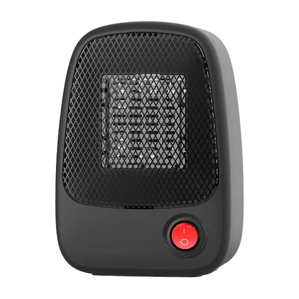 500W Black Indoor Electric Portable Ceramic Heater Infrared Space Heater with Overheat Protection Quiet for Desk 2 Pack