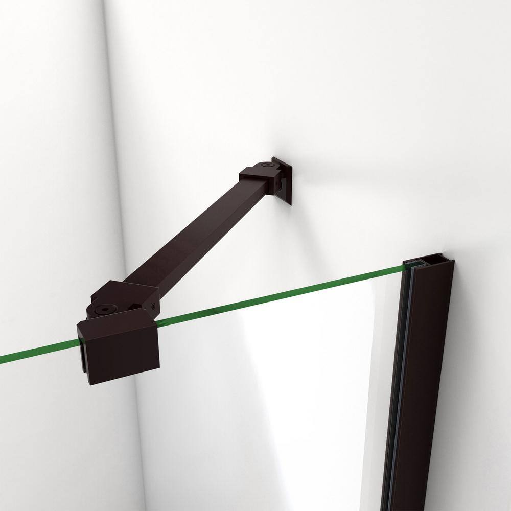 Aqua Frameless Glass Tub Door with Oil Rubbed Bronze Finish