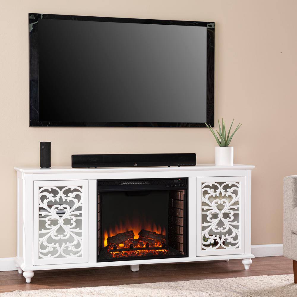 Southern Enterprises Morine 23 in. Electric Fireplace in White HD053905 -  The Home Depot