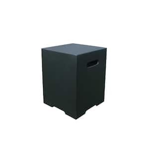15.7 in. x 20 in. Concrete Square Propane Tank Cover with Smooth Surface in Black