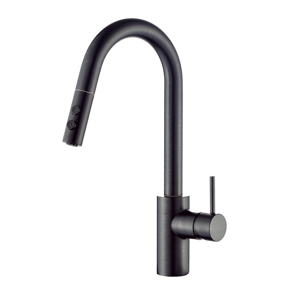 Oil Rubbed Bronze Single Handle Pull Down Kitchen Faucet
