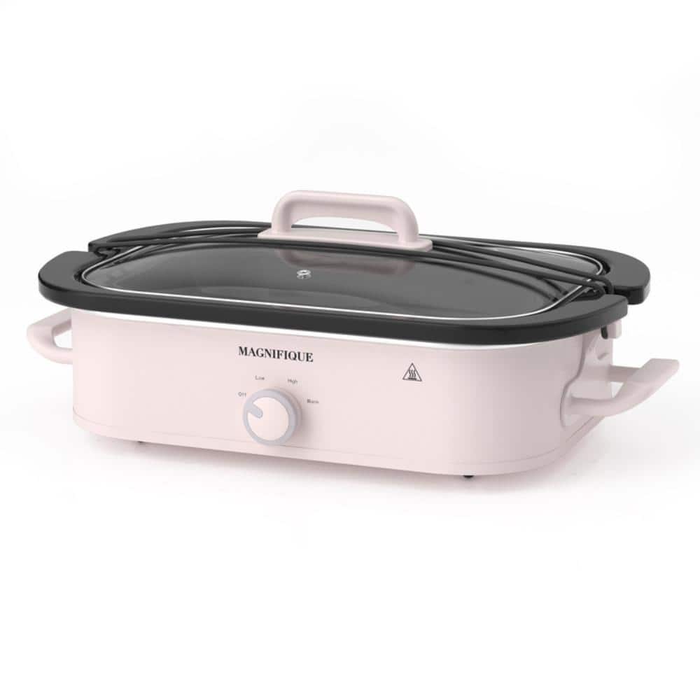4 Quart Pink Rectangular Manual Slow Cooker with Classic Ceramic Pot for Daily diet, Dishwasher Safe price history on PriceWatchPro