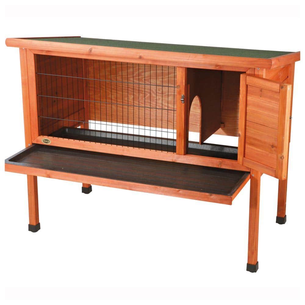 Large Brown Wooden Outdoor Small Animal Hutch with Tray