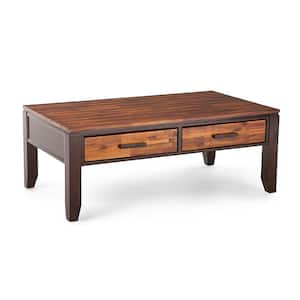 Abaco 50 in. Cherry Large Rectangle Wood Coffee Table with Drawers