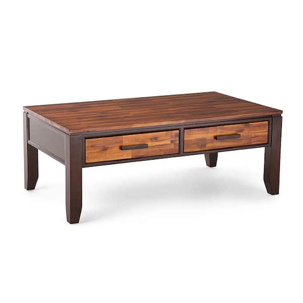 Abaco 50 In Cherry Large Rectangle, Cherry Coffee Table With Drawers