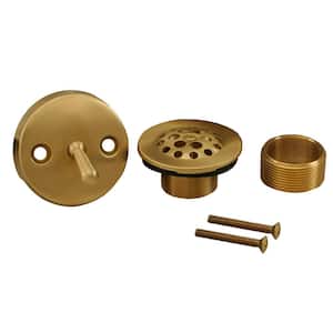 Trip Lever Bath Tub Drain Conversion Kit with 2-Hole Overflow Plate Brushed Bronze