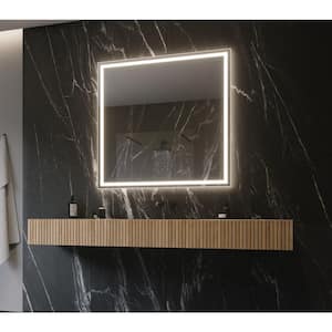 Harmony 40 in. W x 40 in. H Rectangular Frameless Wall Mounted Bathroom Vanity Mirror 6000K LED
