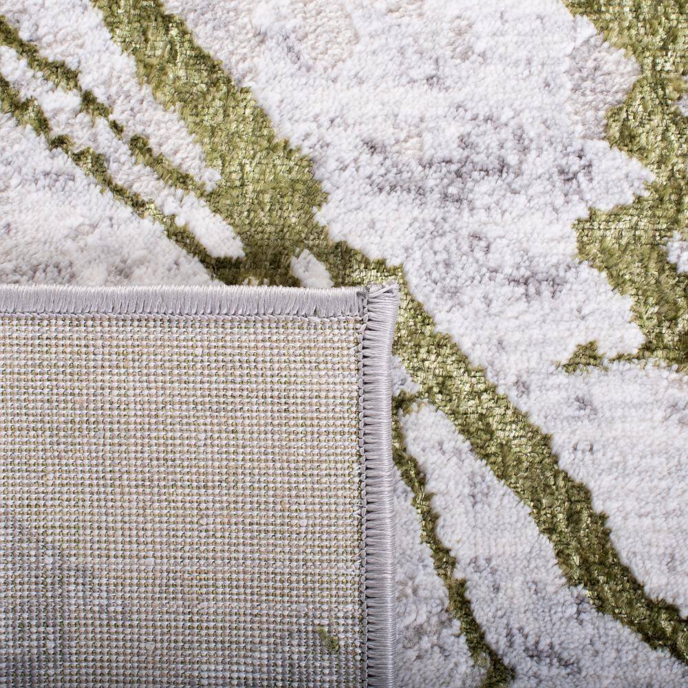 Amelia 9' x 12' Grey and Green Abstract Synthetic Area Rug