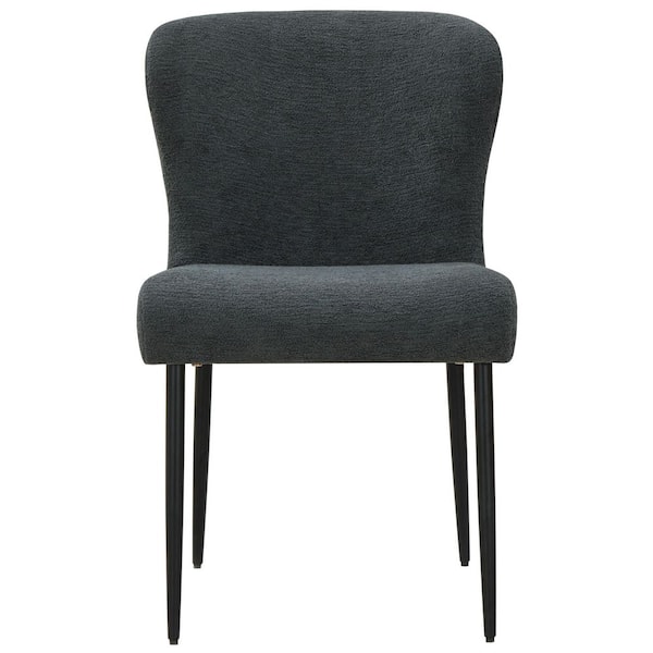 SAFAVIEH Katlynn Dark Gray/Black 18.7 in. Wood Dining Chair