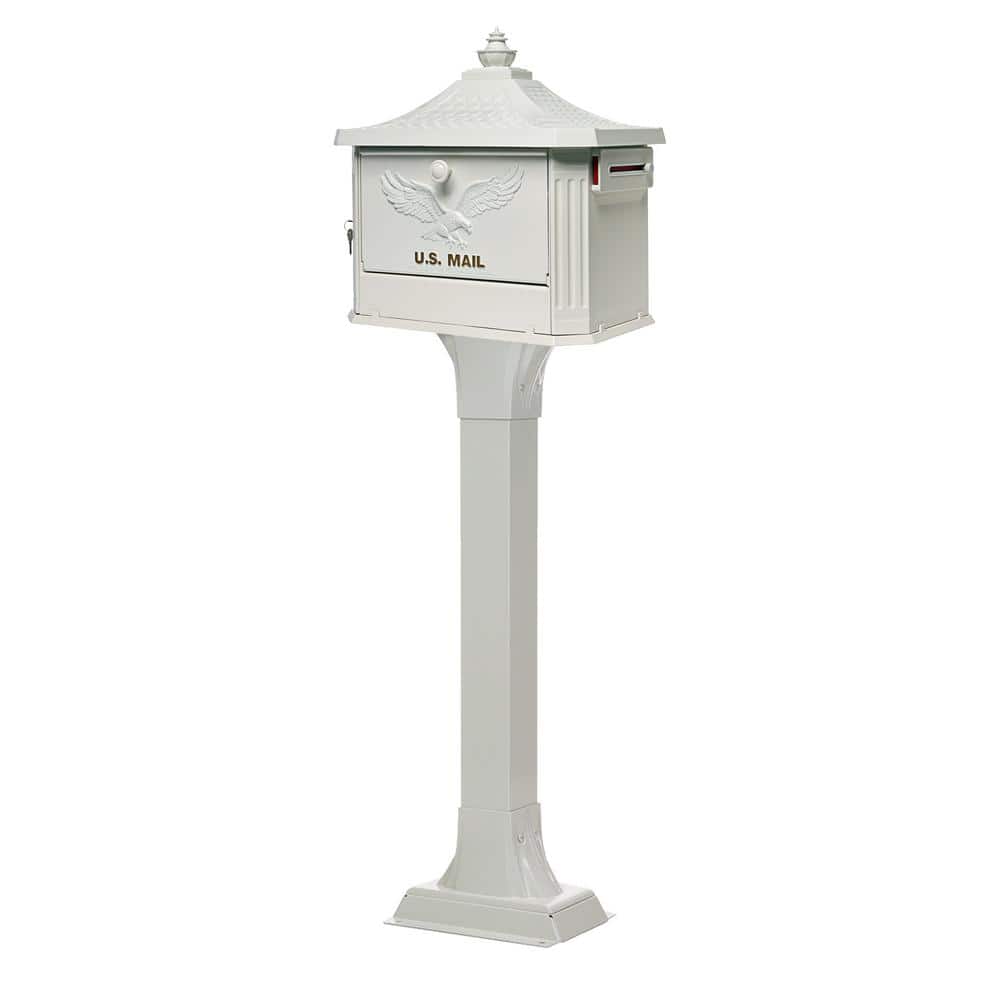 Callaway White Aluminum Adjustable Mailbox Post, 41" Height
