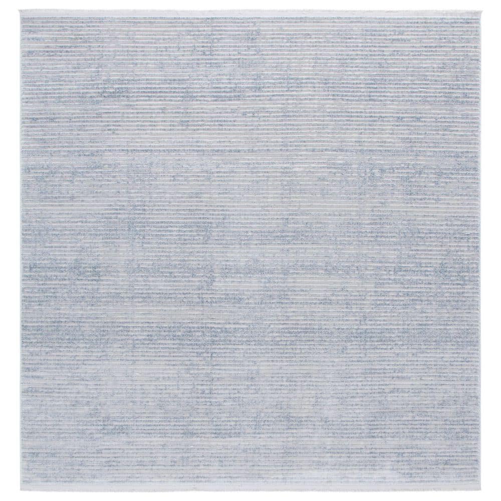Gray Handmade Square Wool and Viscose Area Rug