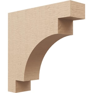 4 in. x 16 in. x 16 in. Thin Mediterranean Rough Cedar Woodgrain TimberThane Corbel, Primed Tan