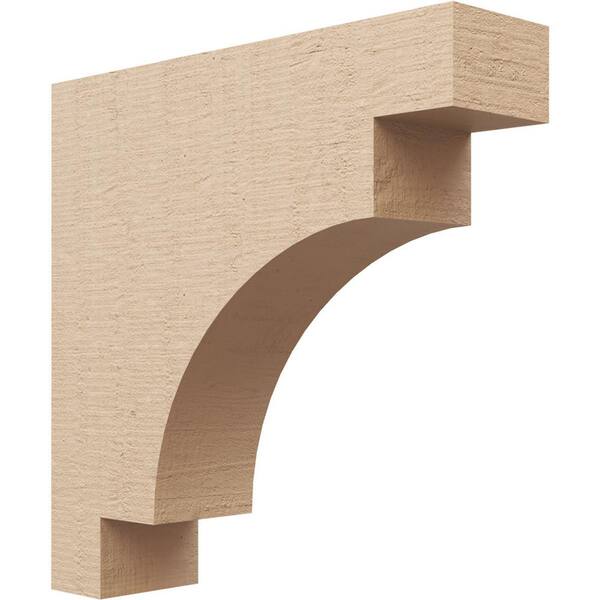Ekena Millwork 4 in. x 16 in. x 16 in. Thin Mediterranean Rough Cedar Woodgrain TimberThane Corbel, Primed Tan