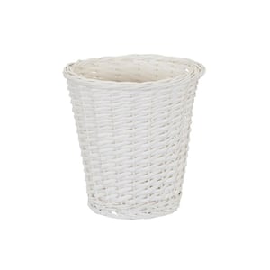 White Wicker Waste Container Includes Liner