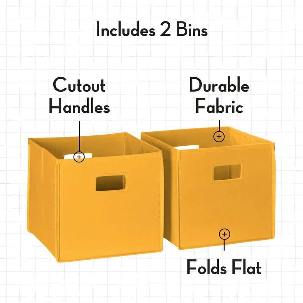 Kids' White and Golden Yellow Cubby Storage Tower with Bookshelves