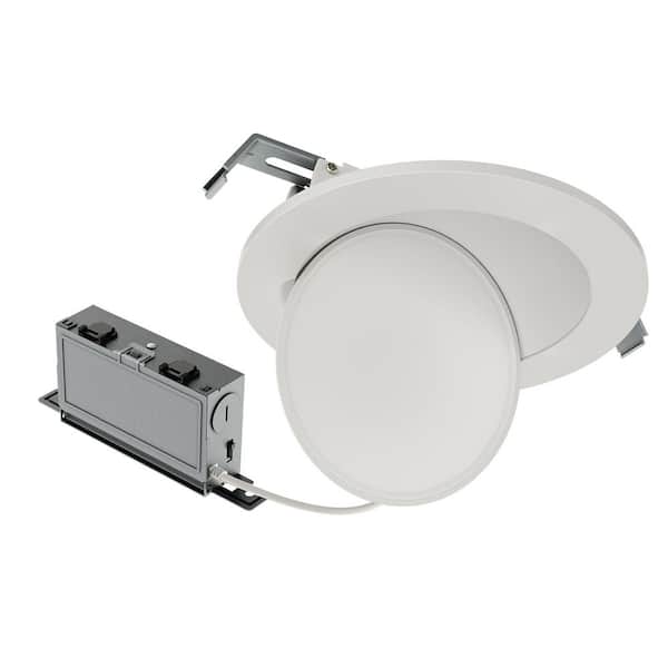 HLA 6 in. Adjustable CCT Integrated LED Recessed Gimbal Downlight, 900 Lumens, 5 CCT Color Selectable 2700K-5000K