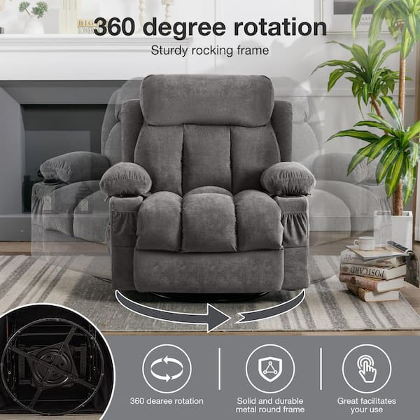 ANJ Recliner Chair Overstuffed, Manual Reclining Single Couch Wall Hug –  ANJ HOME