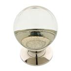 Traditional Glass 1-7/32 in. (31 mm) Polished Nickel & Crystal Round Cabinet Knob