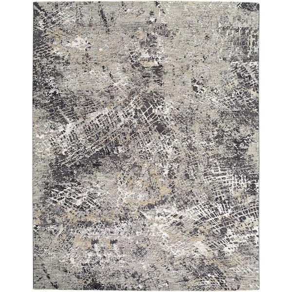 Gakko GKK-2310 7 ft. x 102 in. Machine Woven Rug, Gray