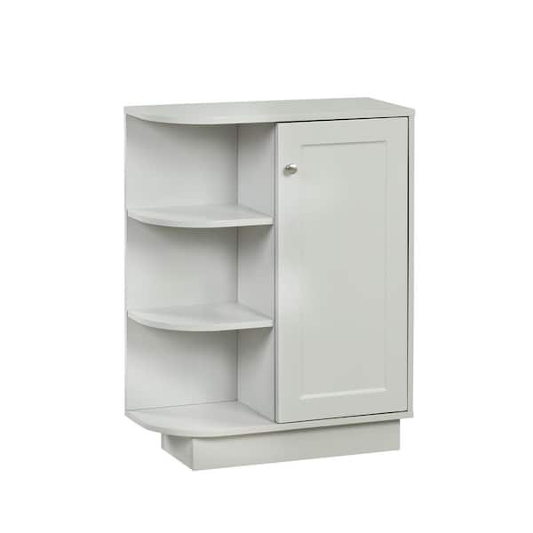 Unbranded 23.60 in. W x 9.70 in. D x 31.30 in. H Gray Linen Cabinet with Adjustable Plates，Open Style Shelf