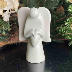 Beige Angel Holding Heart Soapstone Sculpture