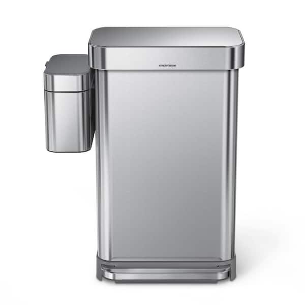 simplehuman 58L Dual Compartment Step Can with Compost Caddy and
