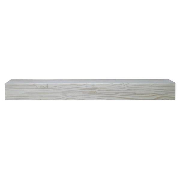 Pearl Mantels Dakota 4 ft. Unfinished Distressed Cap-Shelf Mantel with Side Storage Drawers