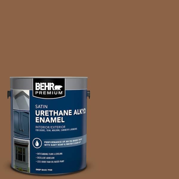 1 gal. #S240-7 Leather Work Urethane Alkyd Satin Enamel Interior/Exterior Paint