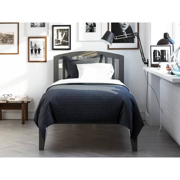 AFI Richmond Twin XL Platform Bed with Open Foot Board in Grey