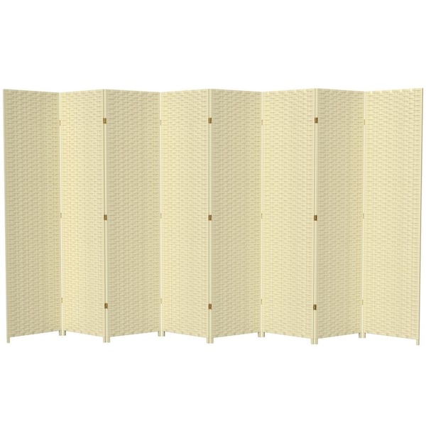 RED LANTERN 7 ft. Cream 8-Panel Room Divider