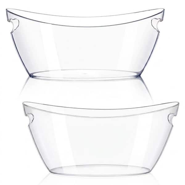 Clear Acrylic Double Pack Ice Buckets 5.5L Large Capacity Champagne and Beverage Tub for Parties (5.5L)