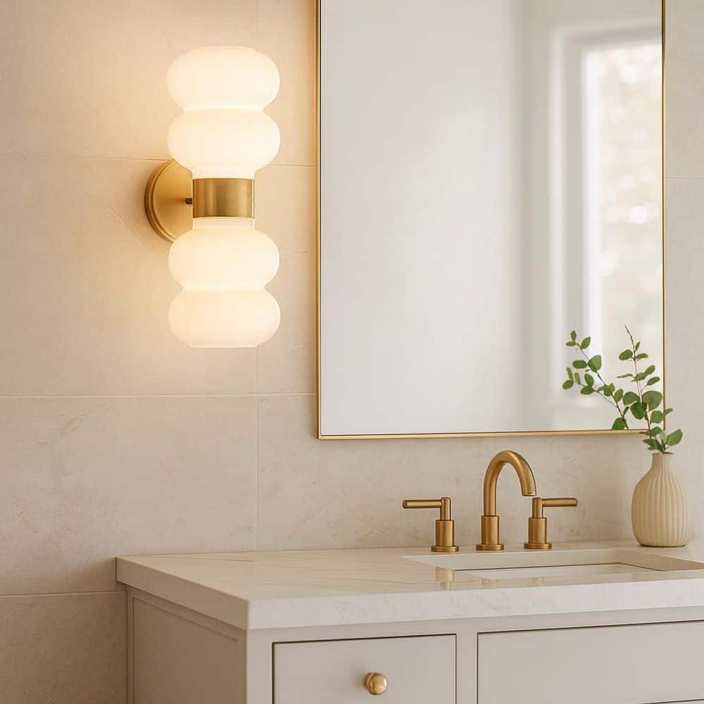 LARK Nadia 2-Light Lacquered Brass Sconce 84250LCB - The Home Depot