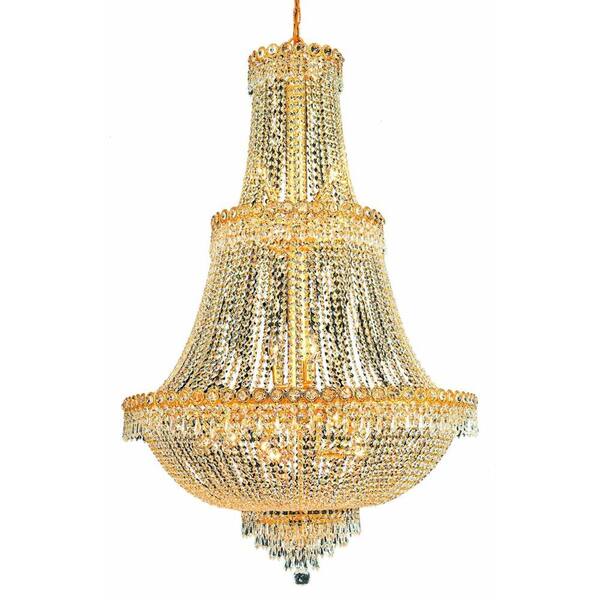 Elegant Lighting 17-Light Gold Chandelier with Clear Crystal