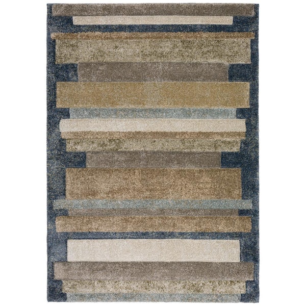 Carmona Abstract Blue 5 ft. 1 in. x 7 ft. 5 in. Area Rug