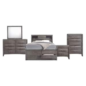 Madison 5-Piece Gray Queen Storage Bedroom Set