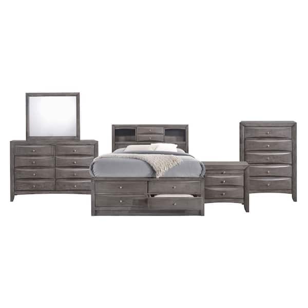 Picket House Furnishings Madison 5-Piece Gray Queen Storage Bedroom Set
