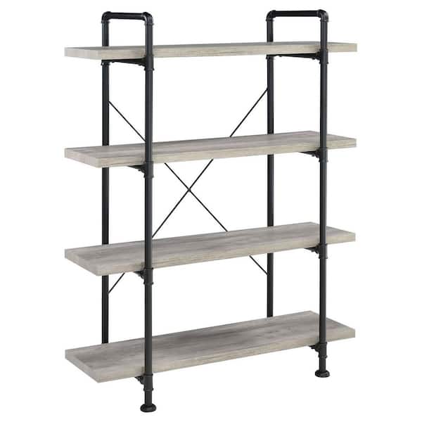 Unbranded 41.25 in. W x 15.5 in. D Grey Decorative Wall Shelf, 4-Shelf Bookcase