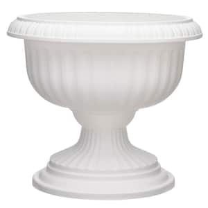 Dynamic Design 18 in. White Outdoor Resin Grecian Urn Planter Pot