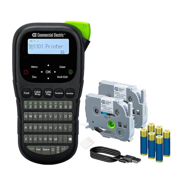 Electrical Pro Label Maker Kit with 2-Piece Black on White Tape