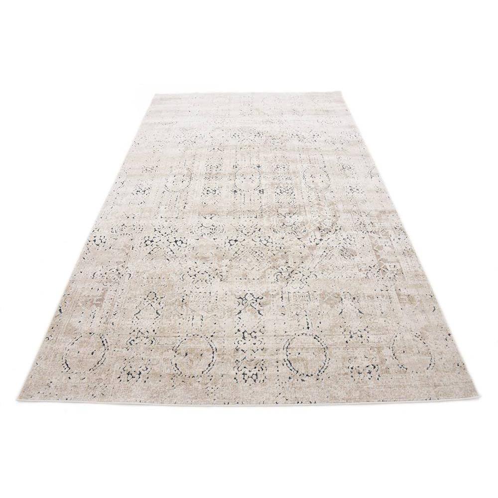 Beige Medallion Easy-Care Rectangular Synthetic Rug 5'1" x 8'
